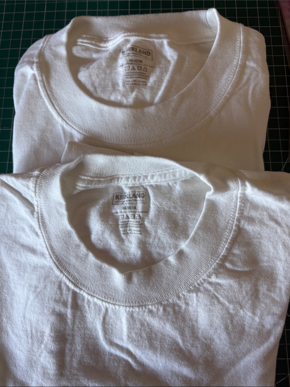 Kirkland Signature Men's White Crew Neck T-Shirts - Qty 2